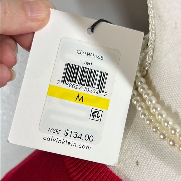 NWT Calvin Klein Red Long Sleeve Sheath Dress MSRP$134.00 - Picture 8 of 8